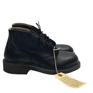 ADDISON VTG Military Electric Hazard Biltrite Sole Black Leather Chukka Boots 4N